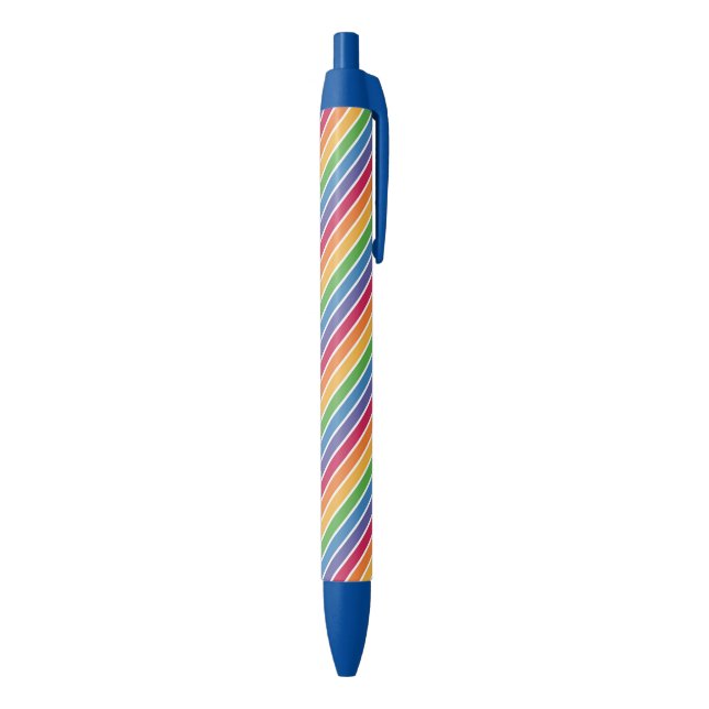 Rainbow Stripes Pattern Black Ink Pen (Bottom (Vertical))