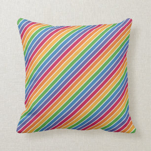 Rainbow Stripes Pattern Cushion
