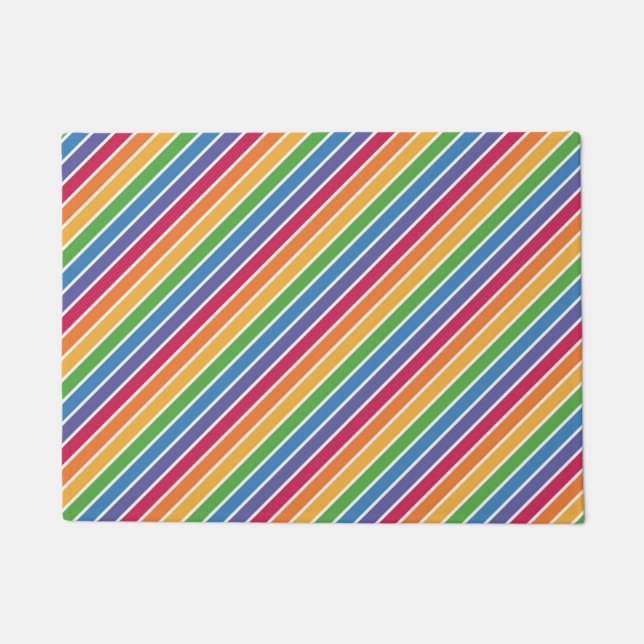 Rainbow Stripes Pattern Doormat (Front)