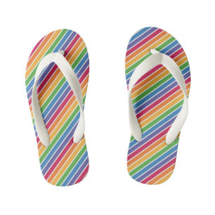 Rainbow Stripes Pattern Kid's Flip Flops
