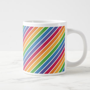 Rainbow Stripes Pattern Large Coffee Mug