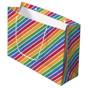 Rainbow Stripes Pattern Large Gift Bag