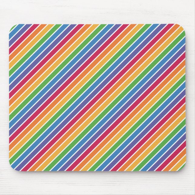 Rainbow Stripes Pattern Mouse Mat (Front)