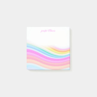 Rainbow Stripes Pattern Pink Custom Post-it Notes