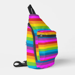 Rainbow Stripes Pattern Sling Bag
