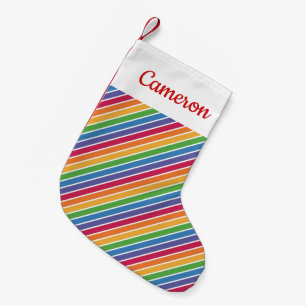 Rainbow Stripes Pattern Small Christmas Stocking