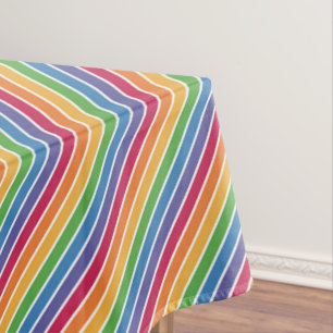 Rainbow Stripes Pattern Tablecloth
