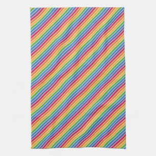 Rainbow Stripes Pattern Tea Towel