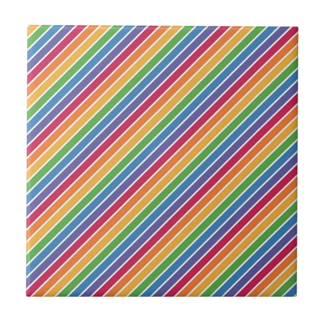 Rainbow Stripes Pattern Tile (Front)
