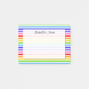 Rainbow Stripes Personalised 4 x 3 Post-it Notes