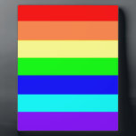 Rainbow Stripes Plaque<br><div class="desc">This beautiful Rainbow Stripes product features a digitally created design in the colours red, orange, yellow, green, royal blue, sky blue and purple. Feel free to add your own words and/or pictures via Zazzle's great customisation tools. This design is also available on over 100 other types of products as well,...</div>