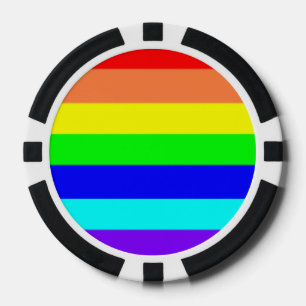 Rainbow Stripes Poker Chips