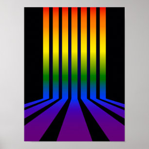 Rainbow stripes poster