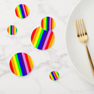 Rainbow Stripes Pride Classic Multi Coloured Confetti