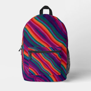 Rainbow Stripes Printed Backpack