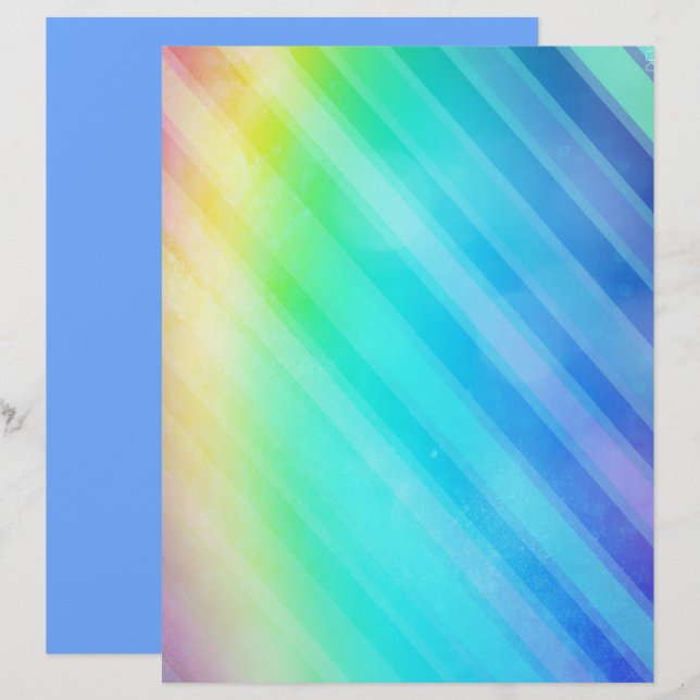 Rainbow Stripes Recycled Craft Paper  (Front/Back)