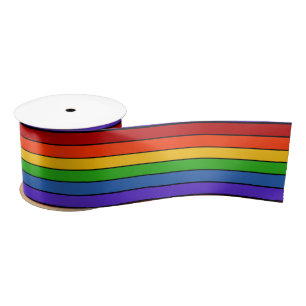 Rainbow Stripes Satin Ribbon