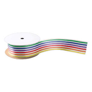 Rainbow Stripes Satin Ribbon