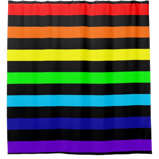 Rainbow Stripes Shower Curtain (Front)