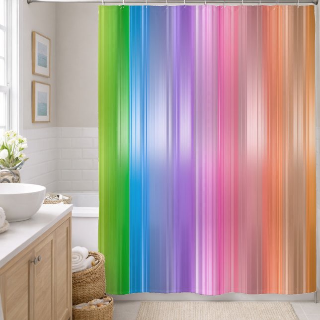 Rainbow Stripes Shower Curtain (Creator Uploaded)