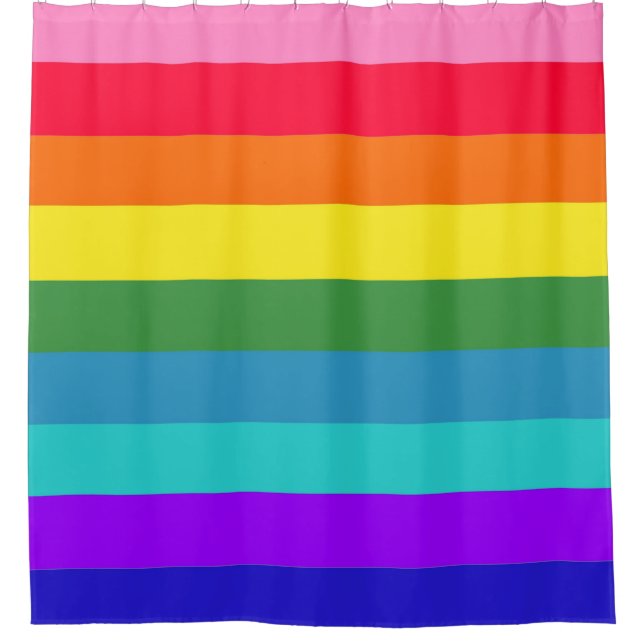 Rainbow Stripes Shower Curtain (Front)