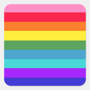 Rainbow Stripes Square Sticker
