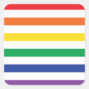 Rainbow Stripes Square Sticker
