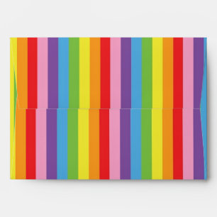 Rainbow Stripes Striped Party Invite Envelope