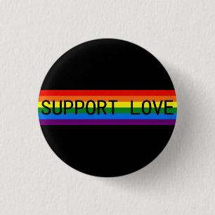Rainbow Stripes Support Love/LGBT Support Gifts 3 Cm Round Badge