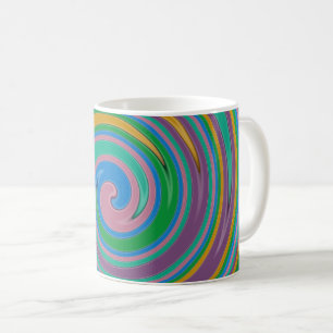 Rainbow stripes swirl coffee mug