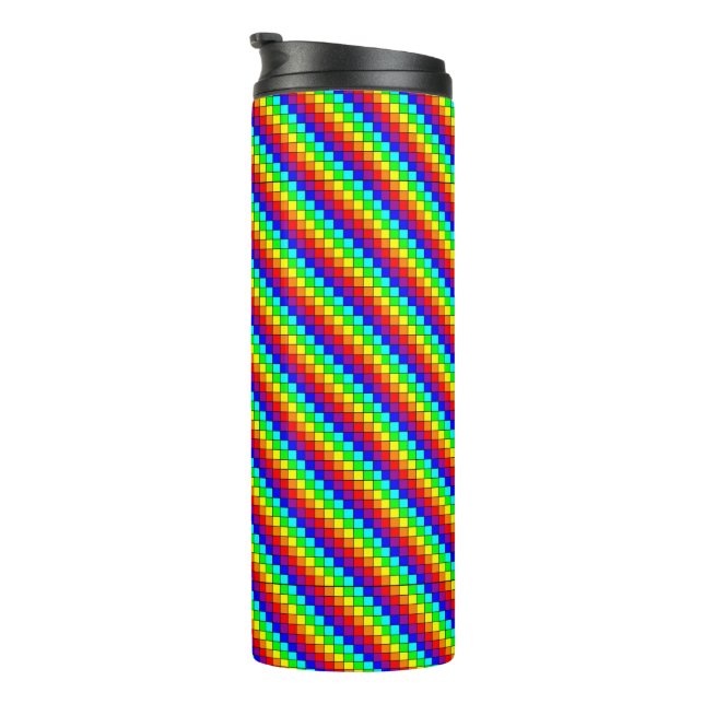 Rainbow Stripes - Thermal Tumbler (Rotated Right)