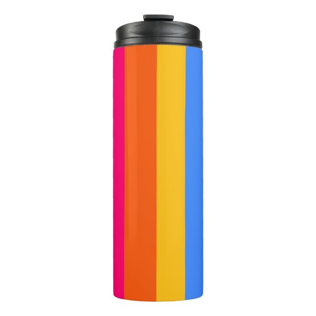 Rainbow Stripes Thermal Tumbler (Front)