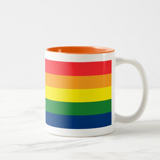 Rainbow Stripes Two-Tone Coffee Mug (Right)