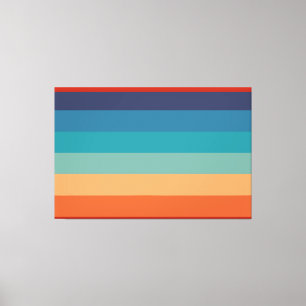 Rainbow Stripes Vintage Colours Old Style Colourfu Canvas Print