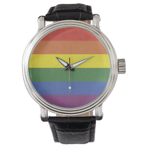 Rainbow stripes watch