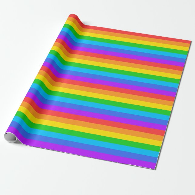 Rainbow Stripes Wrapping Paper (Unrolled)
