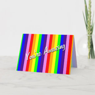 Rainbow Stripes You re Amazing Thank You So Much Card