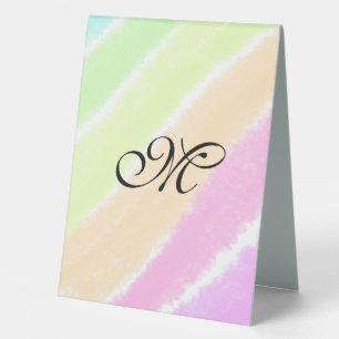 Rainbow stripeswatercolor lines add your monogram