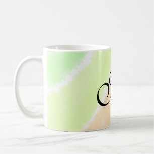 Rainbow stripeswatercolor lines add your monogram coffee mug