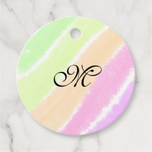 Rainbow stripeswatercolor lines add your monogram  favour tags