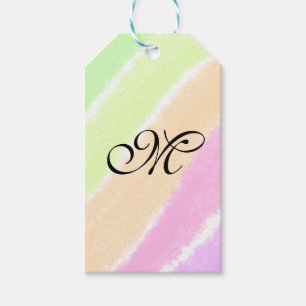Rainbow stripeswatercolor lines add your monogram gift tags