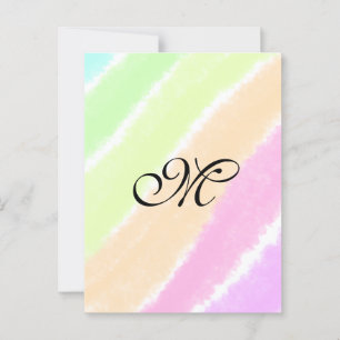 Rainbow stripeswatercolor lines add your monogram postcard
