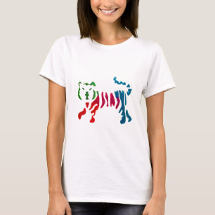 Rainbow stripey tiger art T-Shirt