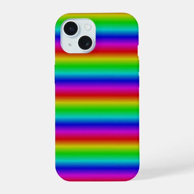 Rainbow Strips - Pattern iPhone 15 Case (Back)