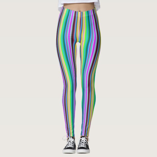 Rainbow Strips - Pattern Leggings (Front)