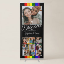 Rainbow Strokes Photo Collage LGBT Wedding Welcome