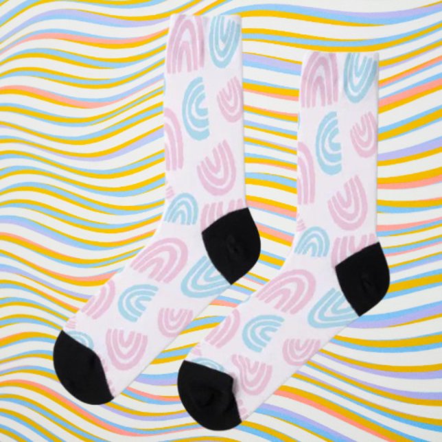 Rainbow Strut: Trans Pride Crew Socks (Creator Uploaded)