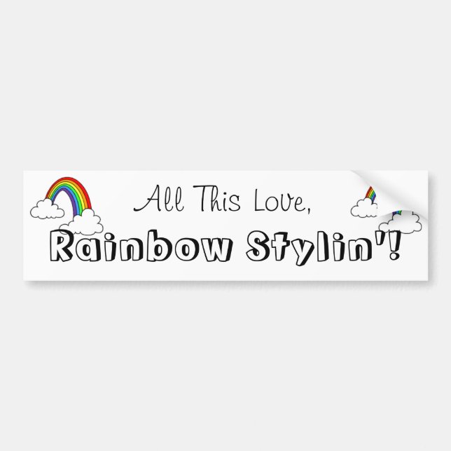 Rainbow Stylin' Bumper Sticker (Front)