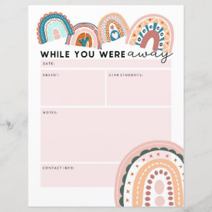 Rainbow Substitute Teacher While You Were Away