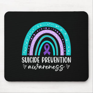 Rainbow Suicide Prevention Awareness Teal &amp; Pu Mouse Mat